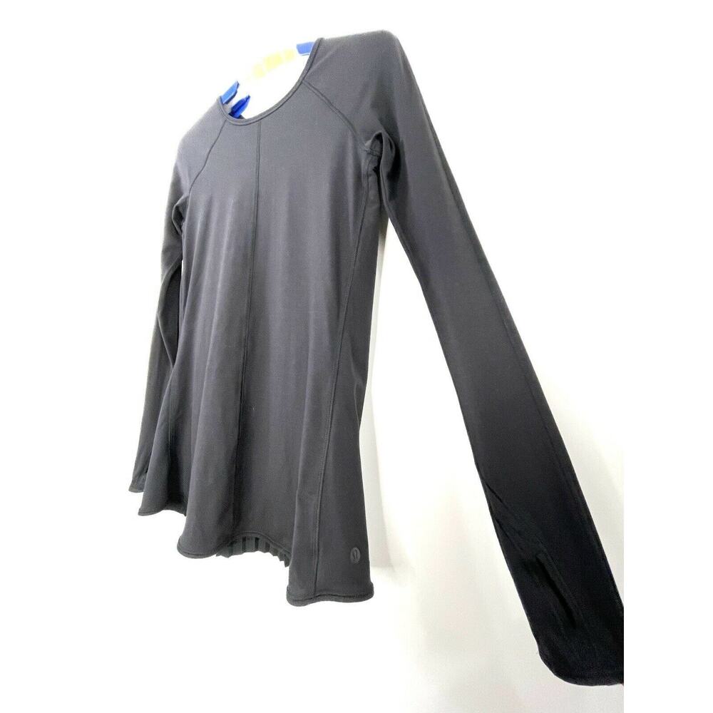 Lululemon Making Moves Long Sleeve Top Pleated Back Rulu Fabric Black Size 2 - Picture 3 of 9